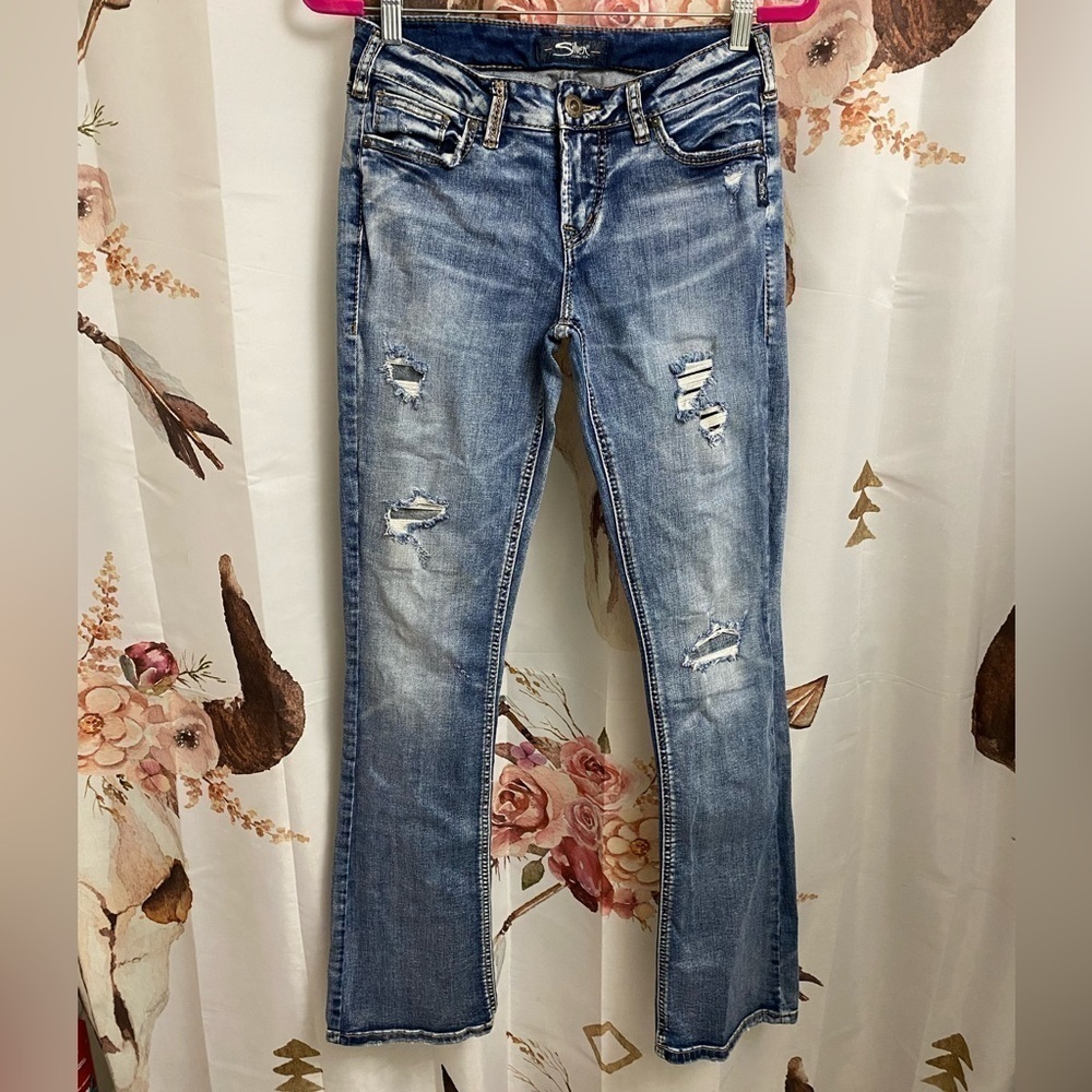 Size 28 silver boot cut jeans